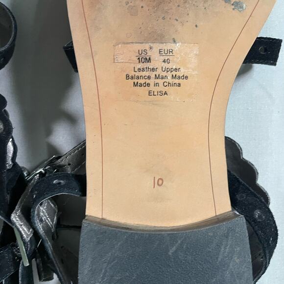 SAM EDELMAN Women's ELISA Black Suede Gladiator Silver Stud Sandals Size US 10M - Picture 8 of 10